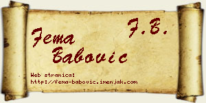 Fema Babović vizit kartica